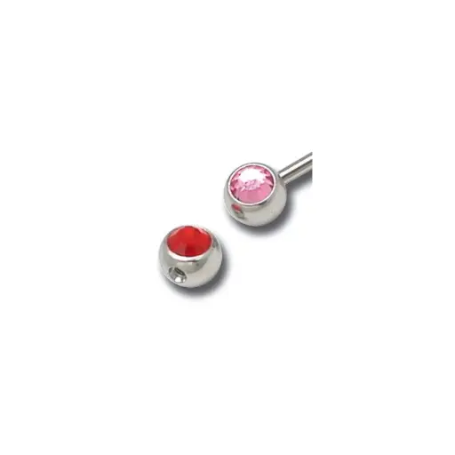 Embout Piercing - Acier - Bille cristal facette 27 - Plusieurs coloris 