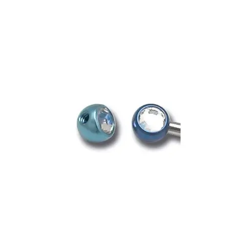 Embout Piercing - Titane - Bille en titane latérale cristal coloré 10