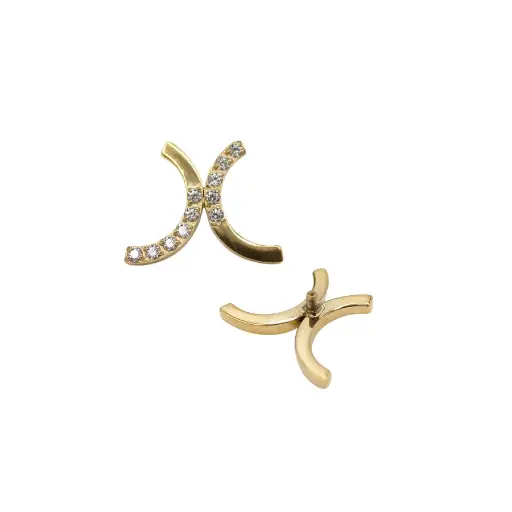 [i_embout_titane_interne_Pvd_dore_PVD89] Piercing Embout - Titane Gold Gamme Itc - Embout en pvd doré 89