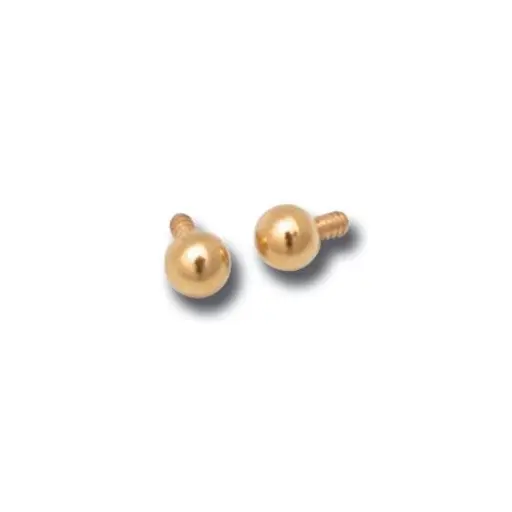 [i_embout_acier_dore_interne_PVD32] Embout Piercing - Acier Doré - Boule avec pas de vis interne 32