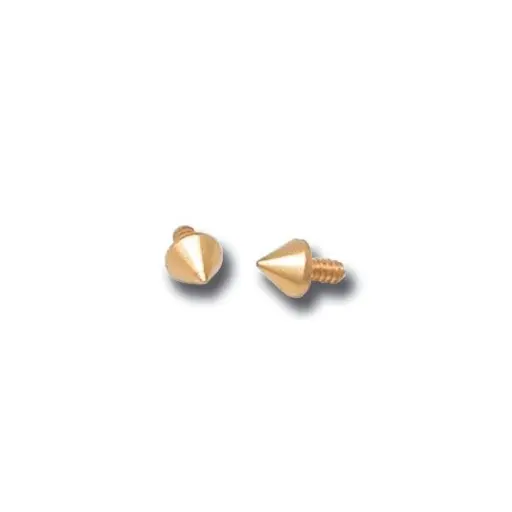 [i_embout_vis_acier_dore_interne_PVD33] Embout Piercing - Acier Doré - Boule avec pas de vis interne 33