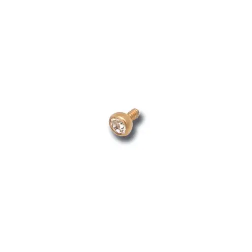 [i_GOLD_embout_interne_42-PVD42] Embout Piercing - Acier Doré Gamme Itc - Bille strass 42 pour pas de vis interne 1,2 x 2 mm*