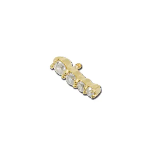 Embout Piercing - Acier Doré - Boule avec pas de vis interne 88