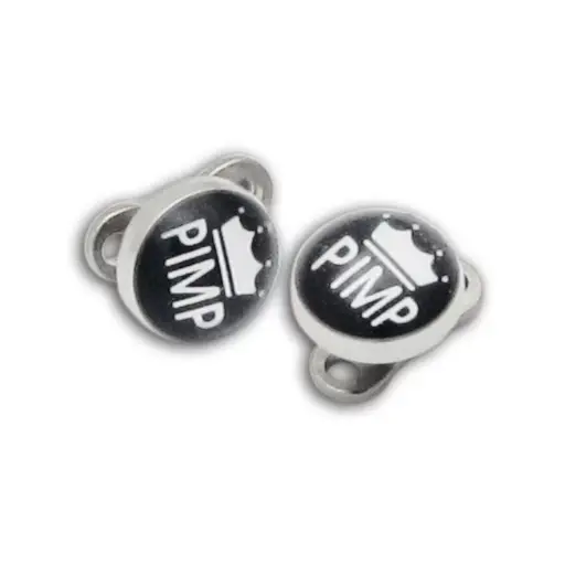 [i_micro_dermal-HD871.6X504] Piercing Micro Dermal - Titane - Micro dermal avec disque en acier 5 mm motif Pimp