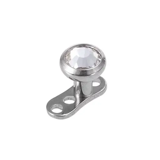 Piercing Micro Dermal - Titane - Micro dermal avec boule cristal coloré