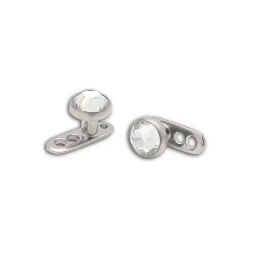 Piercing Micro Dermal - Titane - Micro dermal avec boule cristal coloré