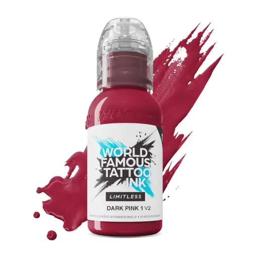 [ki_REACH_encre_world_famous_dark_pink_1-LTDP1V21] Encre Tattoo Rose - World Famous Limitless Dark Pink 1 V2 - Mélange pour le tatouage encre reach 30 ml*
