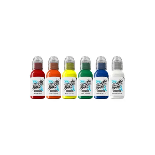Set Encre Tattoo - World Famous Ink Limitless -   Simple Set - Melange pour le tatouage REACH 6 x 30 ml 
