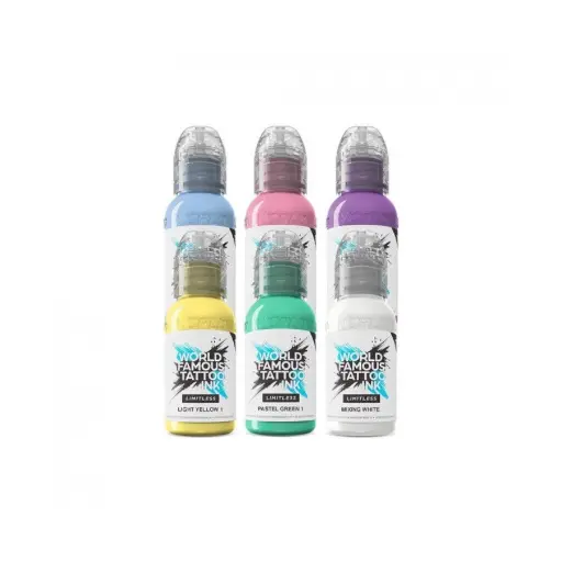 Set Encre Tattoo - World Famous Ink Limitless -   Pastel Collection - 6 x 30 ml