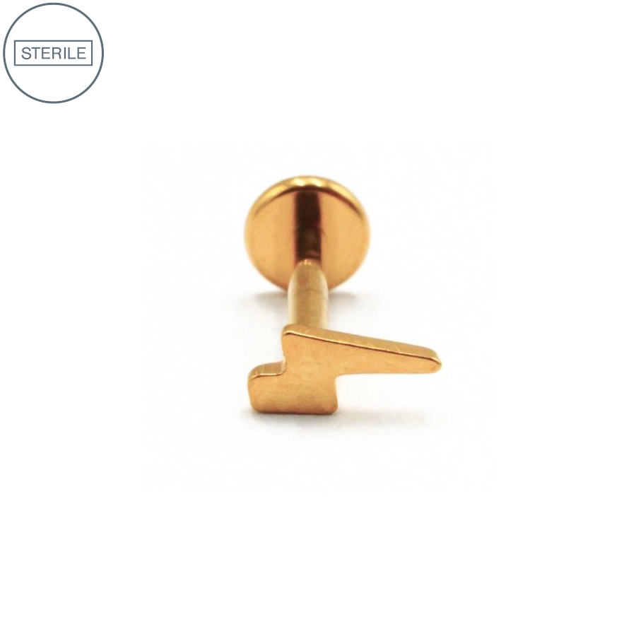 [labret_sterile_pvd_gold_eclair-stvxla14] Labret Stérile Interne Gamme Itc Pvd Gold 40 - Piercing avec pas de vis interne éclair