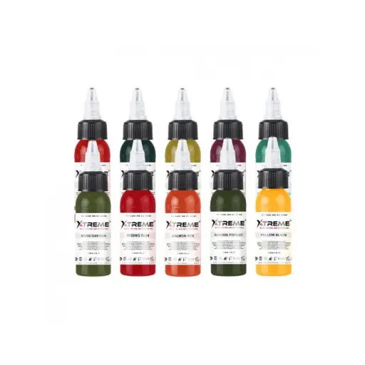 Xtreme Ink Ukiyo-E's Traditional Japanese Colour Set - Mélange pour le tatouage encre REACH 10 x 30ml