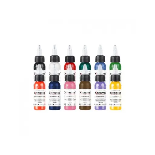 Xtreme Ink - 12 Colour Set - Mélange pour le tatouage encre REACH 12 x 30 ml 