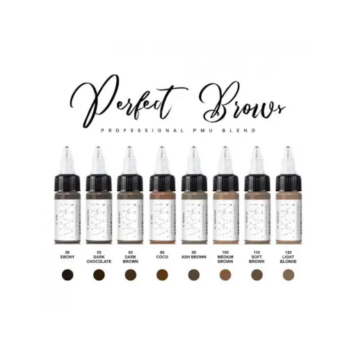 Pigment Pmu - Nuva Colors - Eyebrow Collection Set - Mélange pour le maquillage permanent REACH 8 x 15 ml