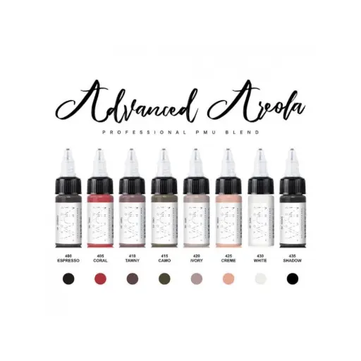 Pigment Pmu - Nuva Colors - Areola Collection Set - Mélange pour le maquillage permanent REACH 8 x 15 ml 
