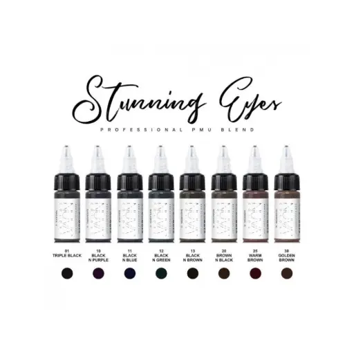 Pigment Pmu - Nuva Colors - Eyeliner Collection Set - Mélange pour le maquillage permanent REACH 8 x 15 ml