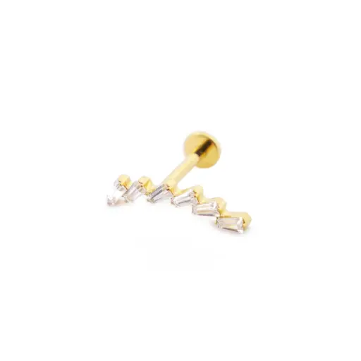 [i_labret_boule-STLA] Piercing Labret - Labret Stérile Interne Gold 05 - Labret en titane avec pas de vis interne motif domino