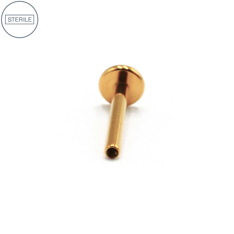 Labret Piercing - Labret Stérile Interne Pvd Gold - Piercing avec pas de vis interne sans bille