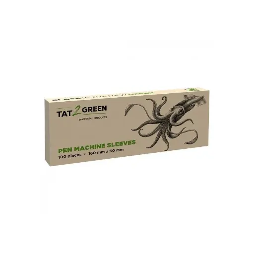 Protection Tattoo - Tat2Green Protèges Machine Stylo - Boîte de 100 sacs de protection noir pour manchon de tatouage biodégradable - 160 x 60 mm