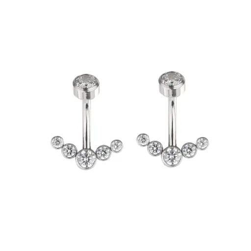 Piercing Banane - Banane Stérile Interne - Piercing en titane f136 avec pas de vis interne arc de strass*