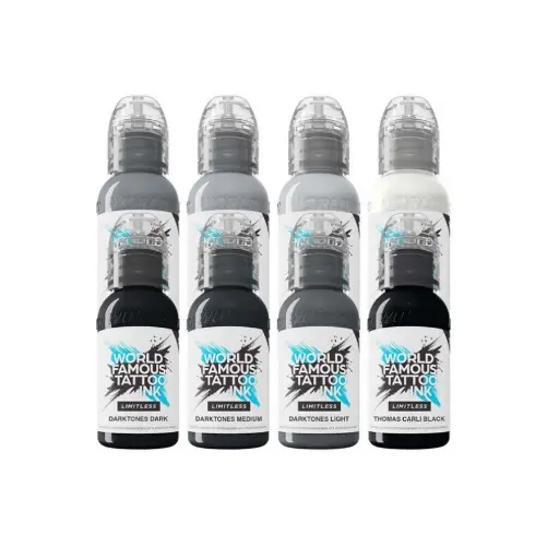 [ki_set_encre_world_volcanic_tone-LTTCJVTS1-S] Set Encre Tattoo - World Famous Ink Set Thomas Carli Jarlier Volcanic Tones - Mélange pour le tatouage encre reach 8 x 30 ml*