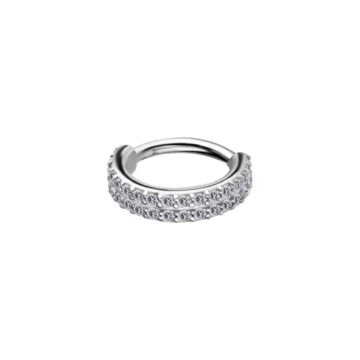 Piercing Anneau - Acier 316L - Anneau à charnière 34 avec accessoire (4 tailles) 