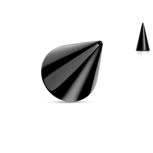 Embout Piercing - Acier Noir - Pointe pour piercing avec pas de vis externe*
