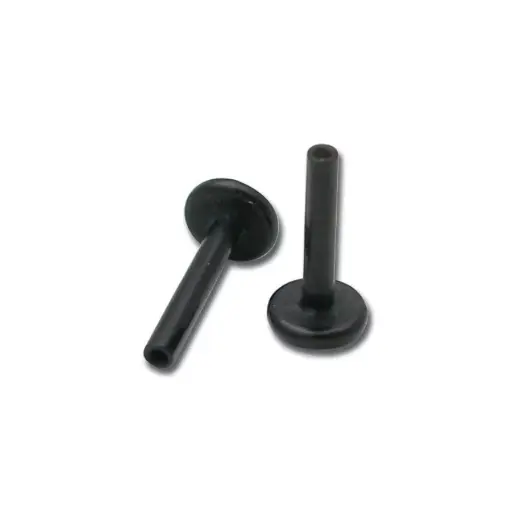 Piercing Labret - Bioflex Interne Gamme Itc - Labret bioflex interne noir sans bille disque 4 mm*