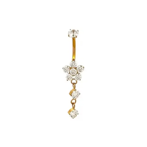 [fb_GOLD_STERILE_banane_5007-FBG-5007] Piercing Banane - Titane Astm F136 Stérile Gold - Banane 5007 avec pas de vis interne 1,6 x 10 mm* 