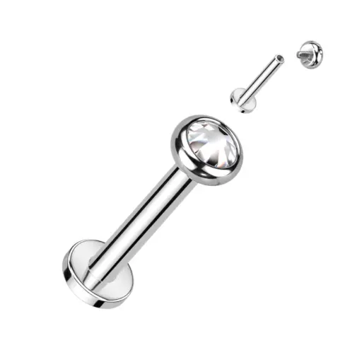 Piercing Labret - Titane Astm F136 Interne Stérile - Labret avec pas de vis interne et strass*
