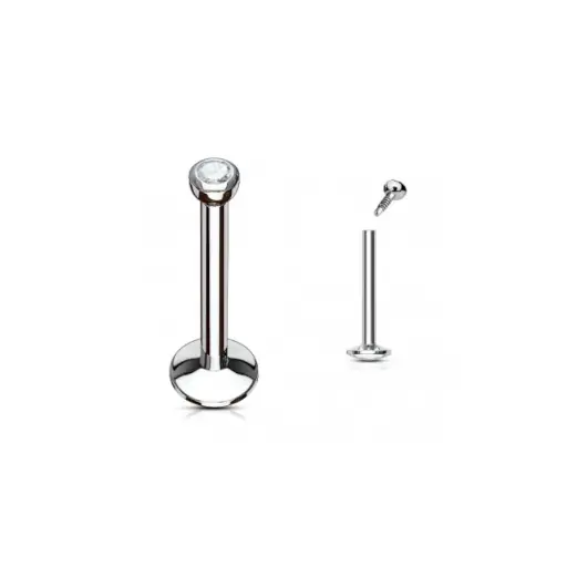 Piercing Labret - Titane F136 Interne Stérile Gamme Itc - Labret avec pas de vis interne et strass*