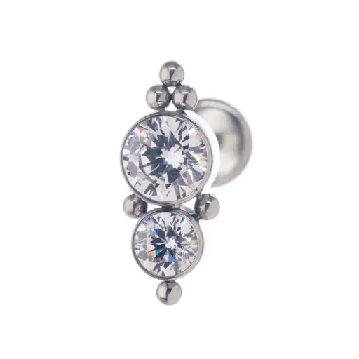 Piercing Labret - Titane Astm F136 Interne Stérile - Labret 16 avec pas de vis interne largeur embout 11 mm*