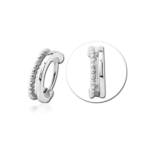 [i_anneau_acier-CD130] Piercing Anneau - Acier Gamme Itc - Clicker avec fermeture à charnière 1,2 x 8 mm*