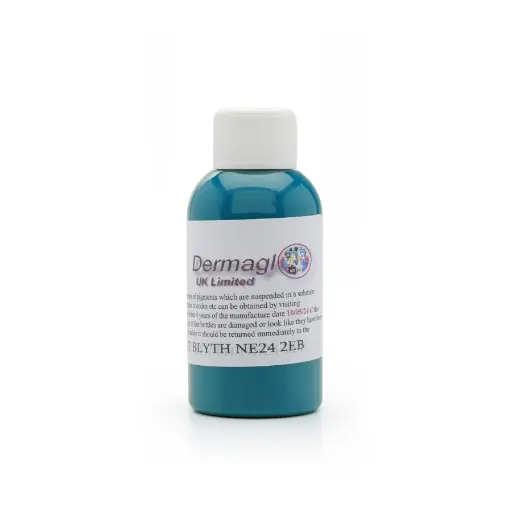 [in_NON_REACH_encre_dermaglo_ocean_blue_50ml] Encre Entrainement Tattoo Bleue - Dermaglo New Ocean Blue - Encre artistique pour entrainement au tatouage NON REACH 50 ml*