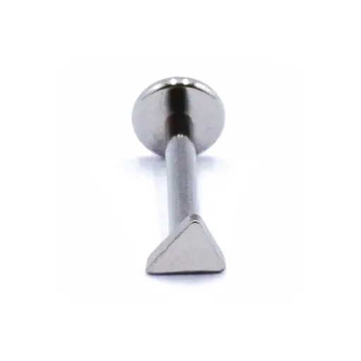 [i_labret_interne_sterile-stxla15] Labret Piercing - Titane Interne Stérile - Labret 15 avec pas de vis interne 1,2 x 8 mm motif triangle*
