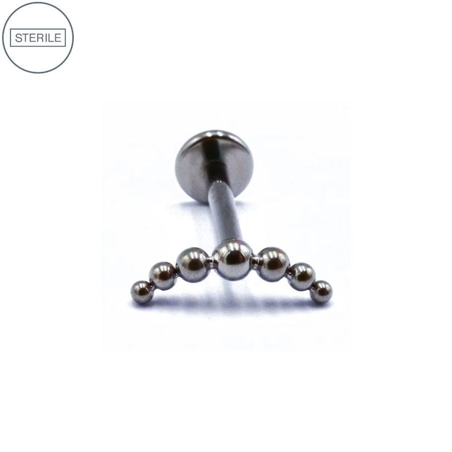 [i_labret_arc_de_billes-stxla24] Labret Stérile Titane Interne 05 - Piercing avec pas de vis interne arc de bille