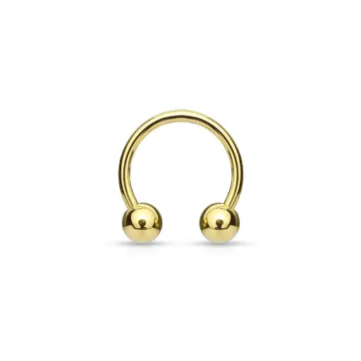 Piercing Fer A Cheval - Titane F136 Stérile Gold Gamme Itc - Barbell circular avec pas de vis externe et bille*
