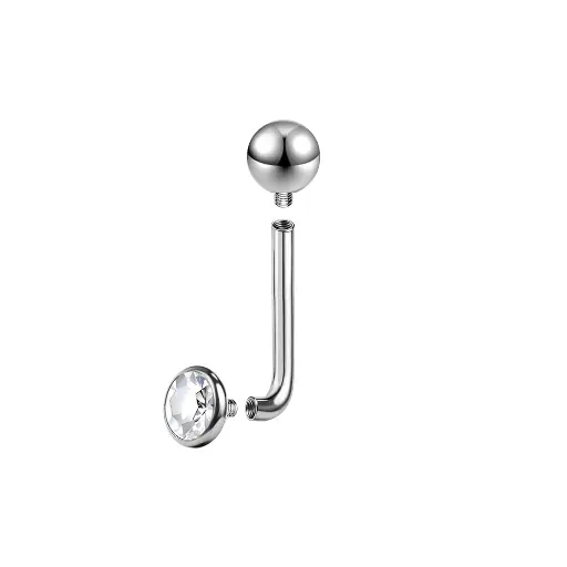 Piercing Intime - Barbell Titane ASTM F136 Stérile - Barbell intime christina avec strass de 4 mm*