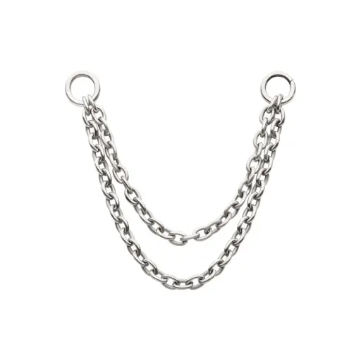 Piercing Charm - Titane F136 Gamme Invictus - Accessoire charm 2 chaîne pour piercing 32 mm + 39 mm*