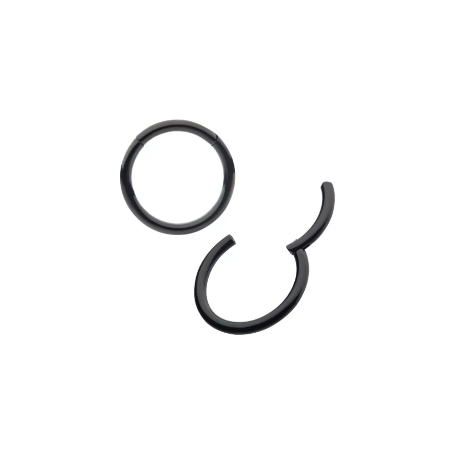 Piercing Anneau - Titane F136 Noir Gamme Invictus - Clicker avec fermeture à charnière