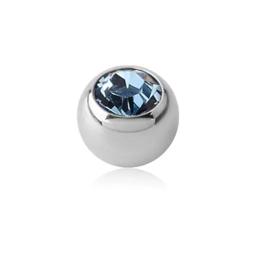 Piercing Bille - Acier 316L - Bille en acier chirurgical avec pas de vis externe 1,6 mm strass