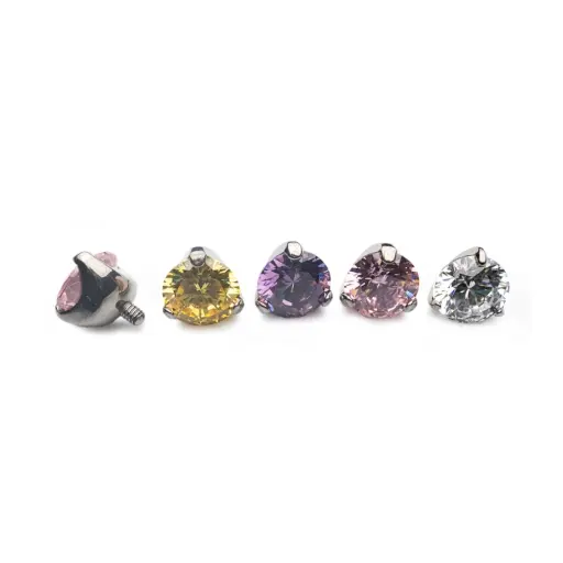 Piercing Embout - Titane F136 Gamme Hand Ink - Embout 33 avec pas de vis interne 1,2 mm pour piercing 1,6 mm strass rond griffé 4 mm*