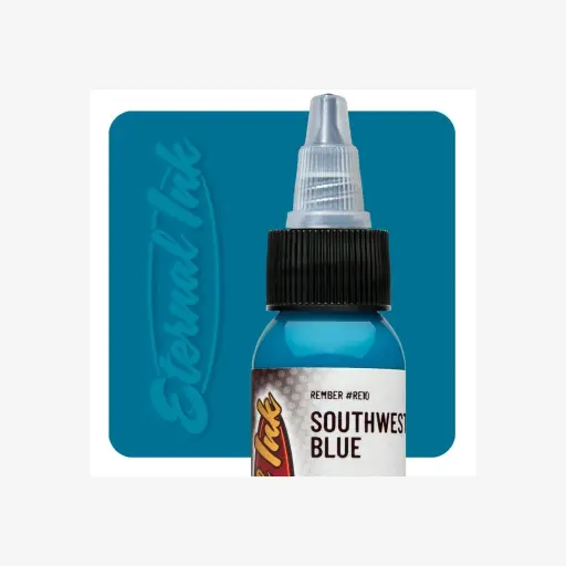 [b_NON_REACH_encre_eternal_southwest_blue-750825] Eternal Ink Rember Southwest Blue - Encre artistique pour entraînement tatouage NON REACH