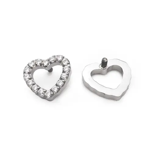 [ns_embout_108-p108_09] Piercing Embout - Titane F136 Gamme Hand Ink - Embout 108 avec pas de vis interne 0,9 mm pour piercing 1,2 mm cœur de strass 7 mm*