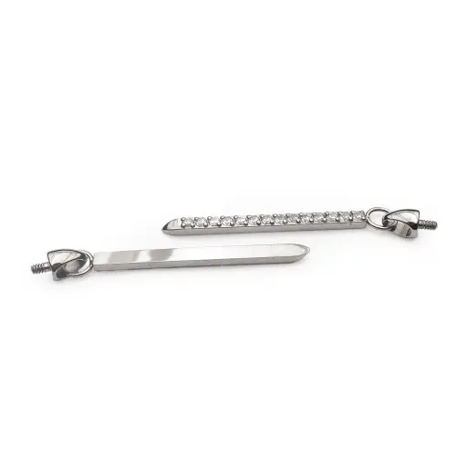 Piercing Embout - Titane F136 Gamme Hand Ink - Embout 182 avec pas de vis interne 0,9 mm pour piercing 1,2 mm tige strass (2 longueurs)*