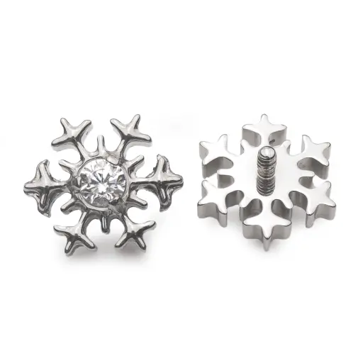 [ns_embout_193-p193_09] Piercing Embout - Titane F136 Gamme Hand Ink - Embout 193 avec pas de vis interne 0,9 mm pour piercing 1,2 mm flocon strass 8 mm*