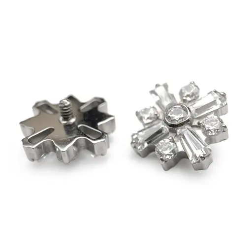 [ns_embout_245-p245_09] Piercing Embout - Titane F136 Gamme Hand Ink - Embout 245 avec pas de vis interne 0,9 mm pour piercing 1,2 mm étoile strass 7 mm*