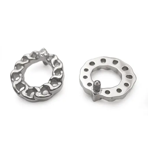 [ns_embout_260-p260_09] Piercing Embout - Titane F136 Gamme Hand Ink - Embout 260 avec pas de vis interne 0,9 mm pour piercing 1,2 mm chaîne 7 mm*