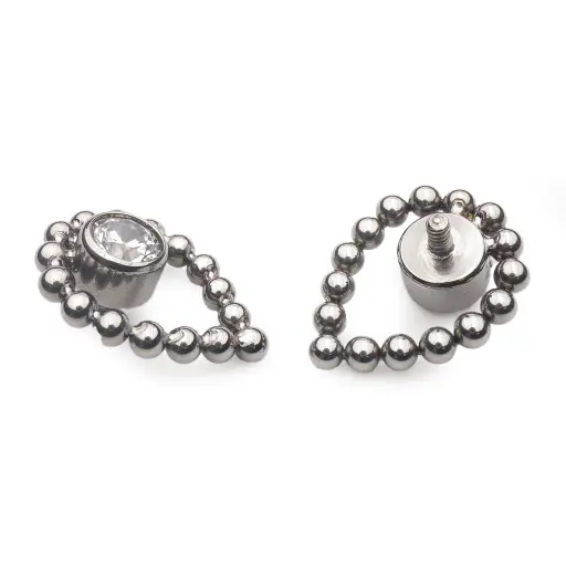 [ns_embout_281-p281_09] Embout Piercing - Titane F136 Gamme Hand Ink - Embout 281 en titane f136 avec pas de vis interne 0,9 mm pour piercing 1,2 mm goutte strass 7 mm*