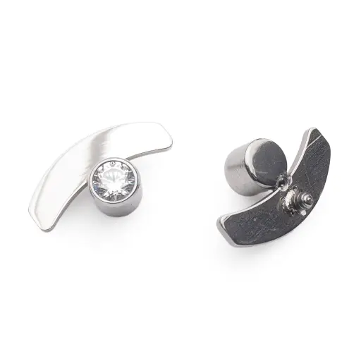 [ns_embout_303-p303_09] Piercing Embout - Titane F136 Gamme Hand Ink - Embout 303 avec pas de vis interne 0,9 mm pour piercing 1,2 mm strass rond et courbe 8 mm*