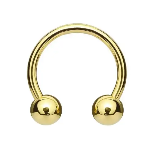 Piercing Fer a Cheval - Acier Gold Gamme Itc - Barbell circular en acier chirurgical avec bille*